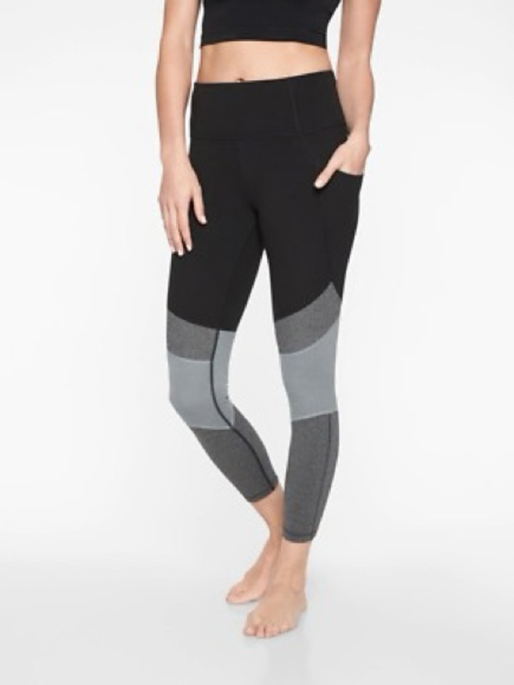 Athleta Salutation Modblock Pocket 7/8 Tights Size M